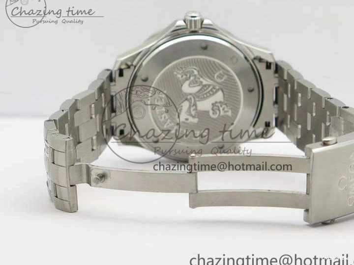 0816 Flexible Seamaster 300M SS OMF 1:1 Best Edition Black Dial Matt Black Ceramic Bezel On SS Bracelet A 8147